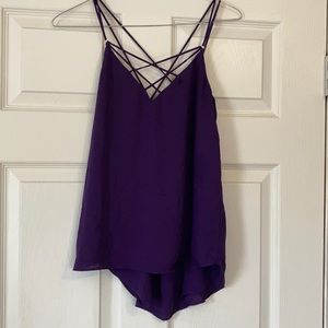 Express purple dress strappy blouse shirt top